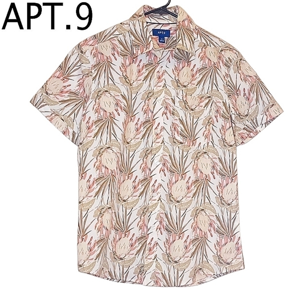 Apt .9 Mens New Button Down Short Sleeve Collared Top